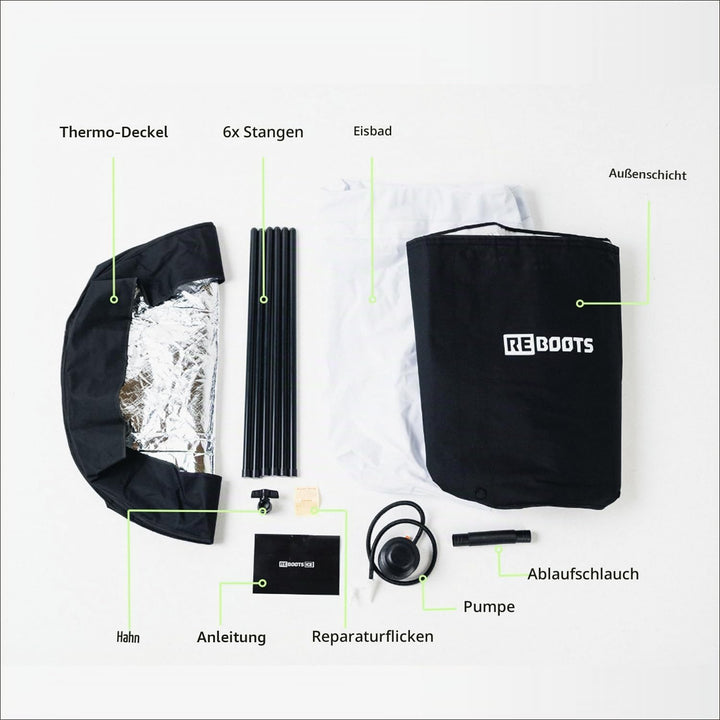 Premium Eisbad Eistonne Ø 75 cm (340 L) – 6-lagig isoliert für Eisbaden | Für Zuhause &amp; Outdoor inkl