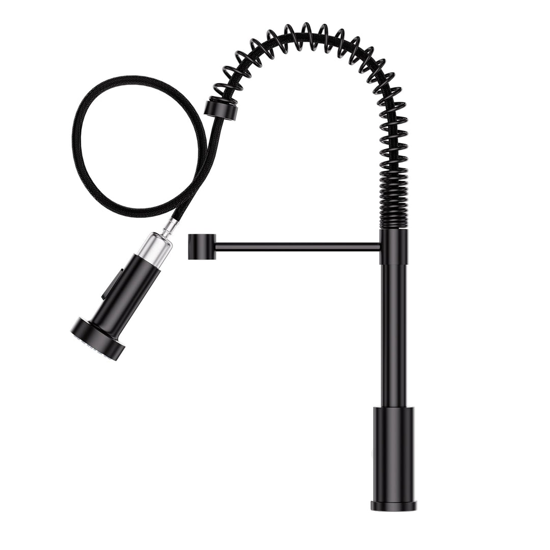 Spiralfeder Wasserhahn Ausziehbar, Hochdruck Küchenarmatur mit Brause, mit 2 Strahlarten, 360° Drehb