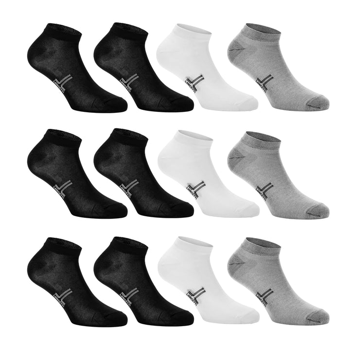 LANCETTI 12 Paar kurze Socken für Sneaker aus kühler Baumwolle Schottlandgarn Unisex erhältlich in B
