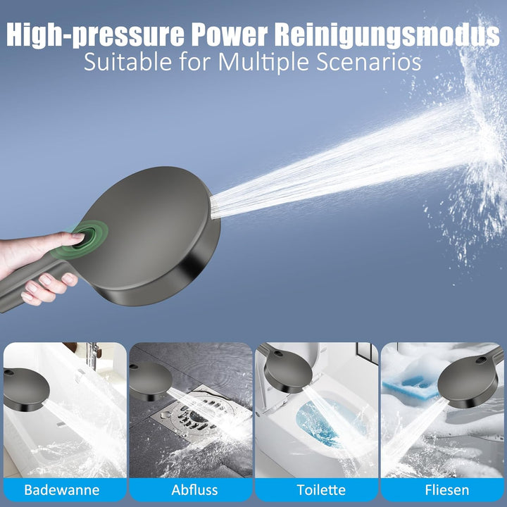 Duschkopf Hochdruck Duschkopf Gross 150mm Wassersparender Regendusche 4 Strahlarten XXL Handbrause D