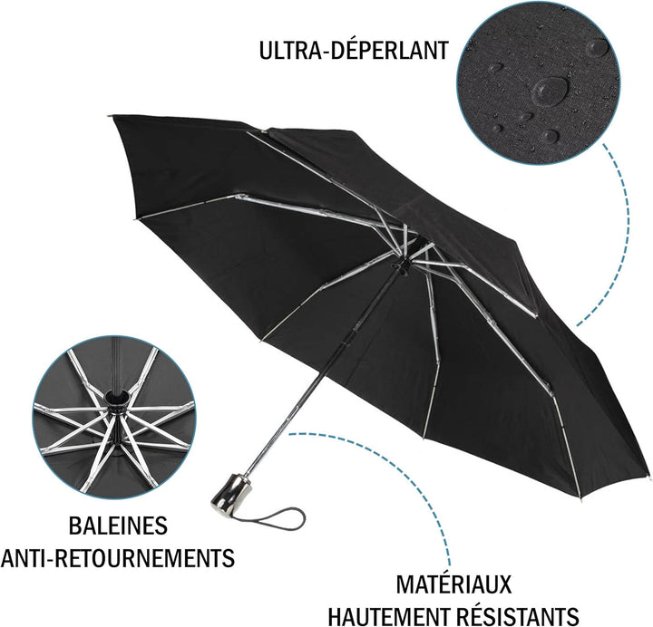 Isotoner Regenschirm Damen X-tra, stabil, automatisches Öffnen und Schliessen, Schwarz, one size, Sc
