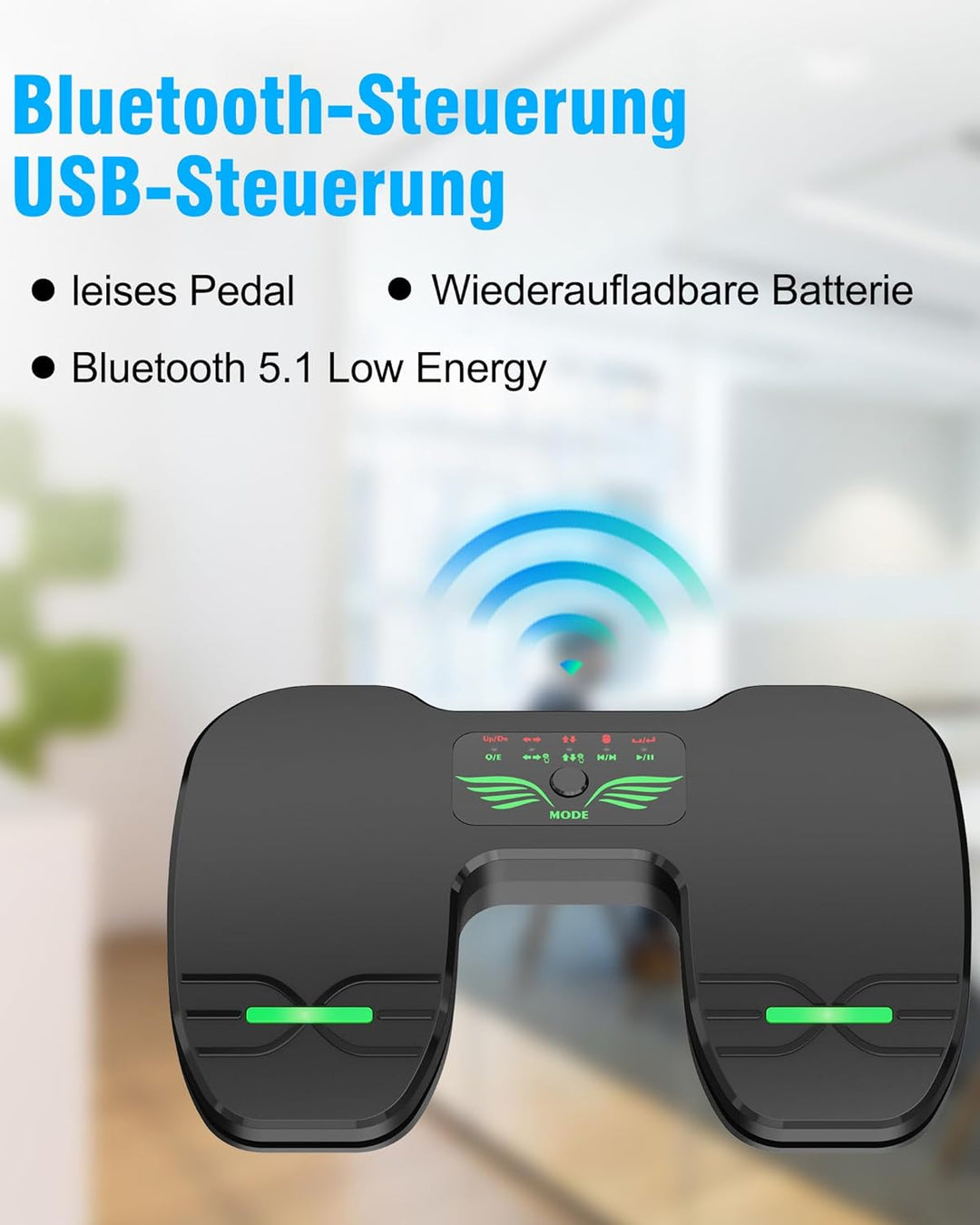 Bluetooth Page Turning Pedal: Bluetooth Fussschalter - Wiederaufladbare Musik Lese Controller für Ta