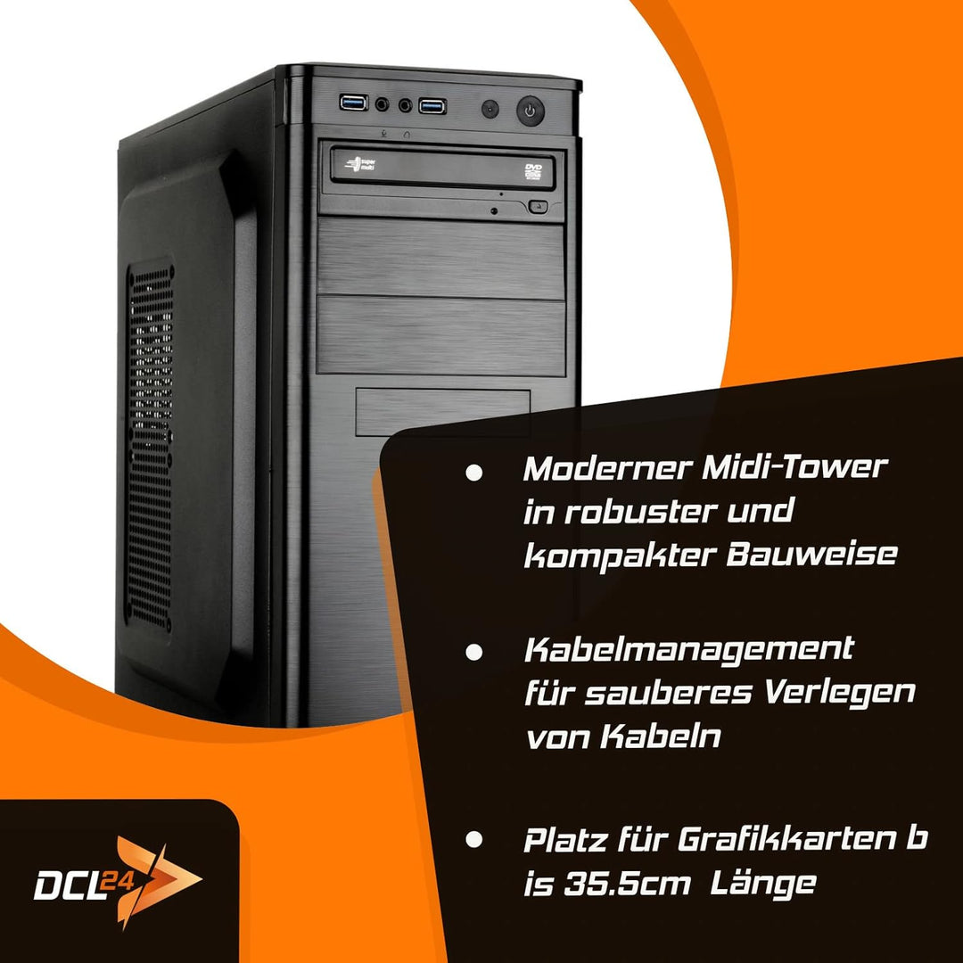 dcl24.de Office PC [18855] AMD Ryzen 5-7600X 6x5.3 GHz Turbo - 16GB DDR5, 500GB SSD, GT1030 2GB, WLA