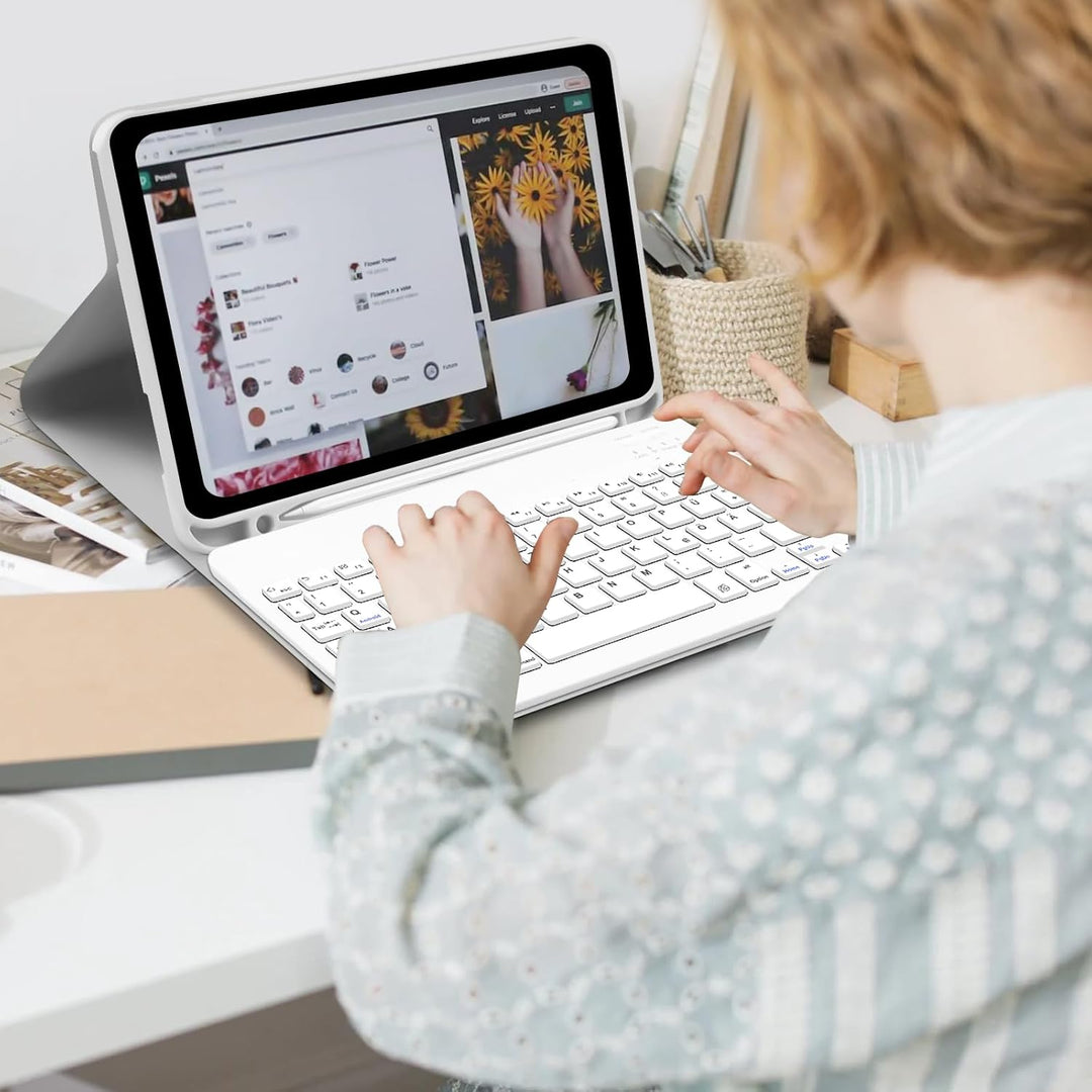 Hofsos Hülle mit Tastatur für IPad 11/10 Generation (2025/2022, 11/10.9 Zoll) - QWERTZ Layout Keyboa