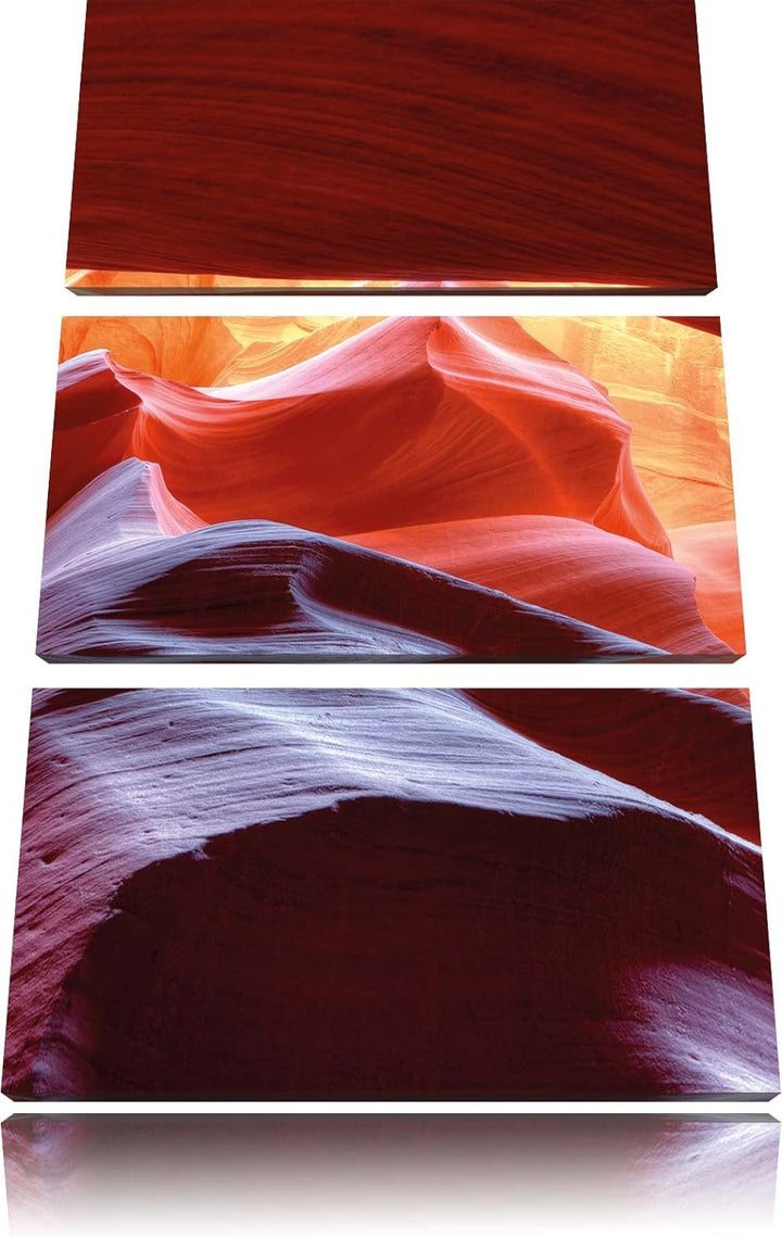 Pixxprint Antelope Canyon Arizona als Leinwandbild/Grösse: 3 Teilig (120x80) cm/Wandbild/Kunstdruck/