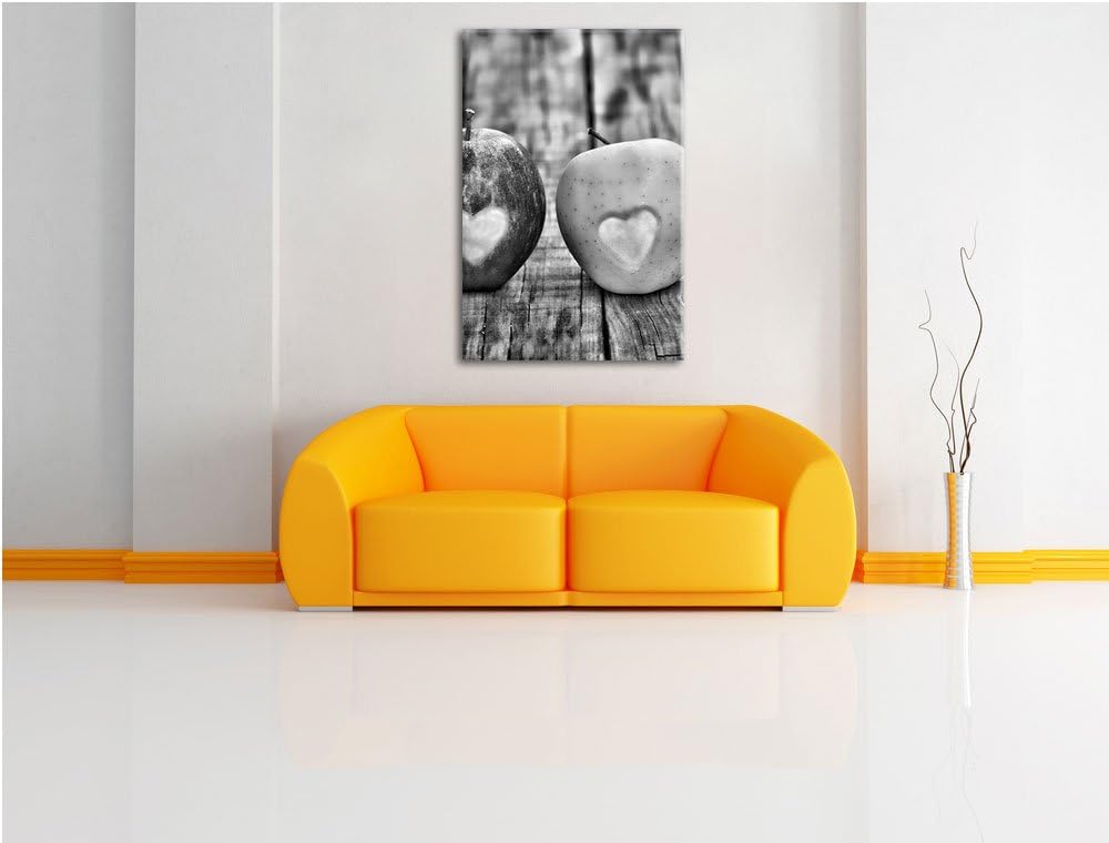 Pixxprint Ampel Herzäpfel in / 100x70cm Leinwandbild bespannt auf Holzrahmen/Wandbild Kunstdruck Dek
