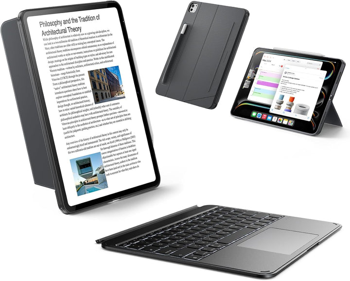 ESR Hülle mit Tastatur für iPad Pro 11" (M5/M4) 2025/2024 – Magnetisch abnehmbare Tastatur, Hoch- un