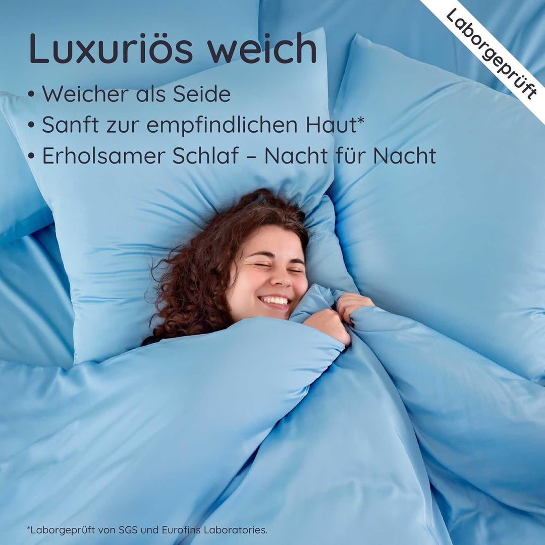 Bambaw Bambus Deckenbezug 155x220 cm, Anti Schwitz Bettwäsche für den Sommer, 100% Bambus Bettdecken