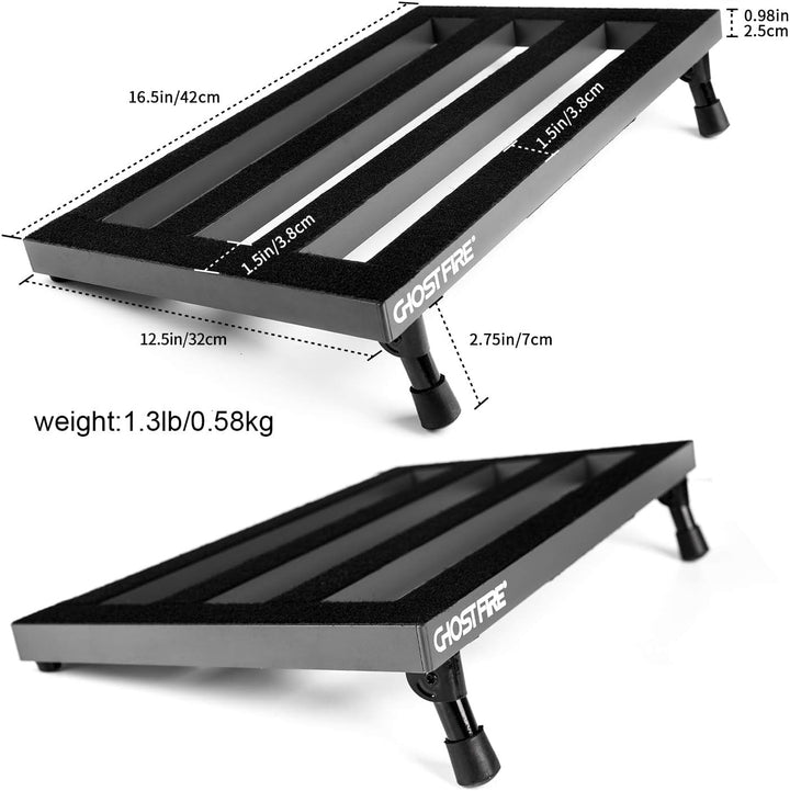 Ghost Fire SPL-03 Gitarren-Pedalboard, Aluminiumlegierung, 600 g, superleicht, 42 x 30 cm, mit Trage