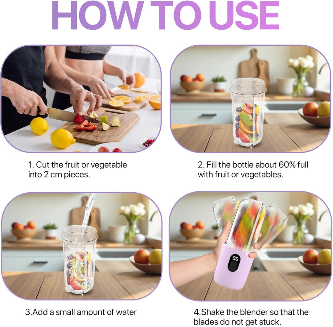 RoserRose Mixer Smoothie Maker,tragbarer mixer,Smoothie Maker to Go mit 500ml Flaschen,Geeignet für