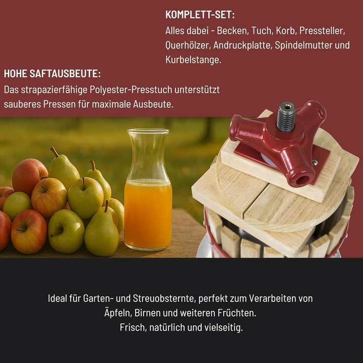 Güde 30005 BP 18 Obstpresse, Saftpresse und Beerenpresse, mechanische Presse inklusive Pressnetz 18