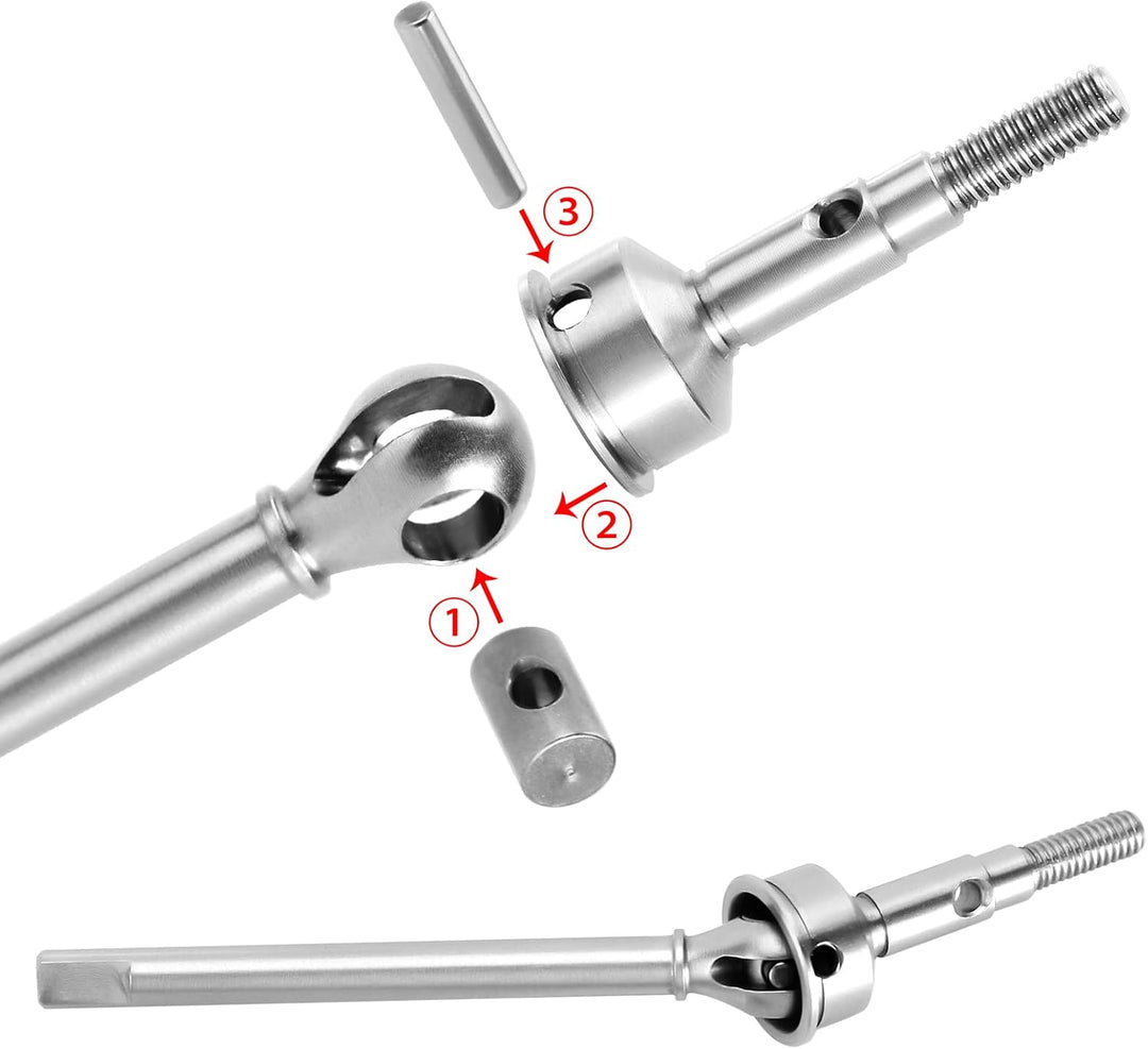 INJORA Vorne Hinten Achswellen +2mm Verlängertes Metall RC Dogbone für 1/18 RC Crawler TRX4M Upgrade