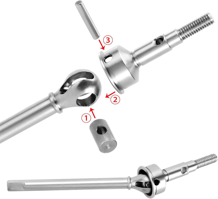 INJORA Vorne Hinten Achswellen +2mm Verlängertes Metall RC Dogbone für 1/18 RC Crawler TRX4M Upgrade
