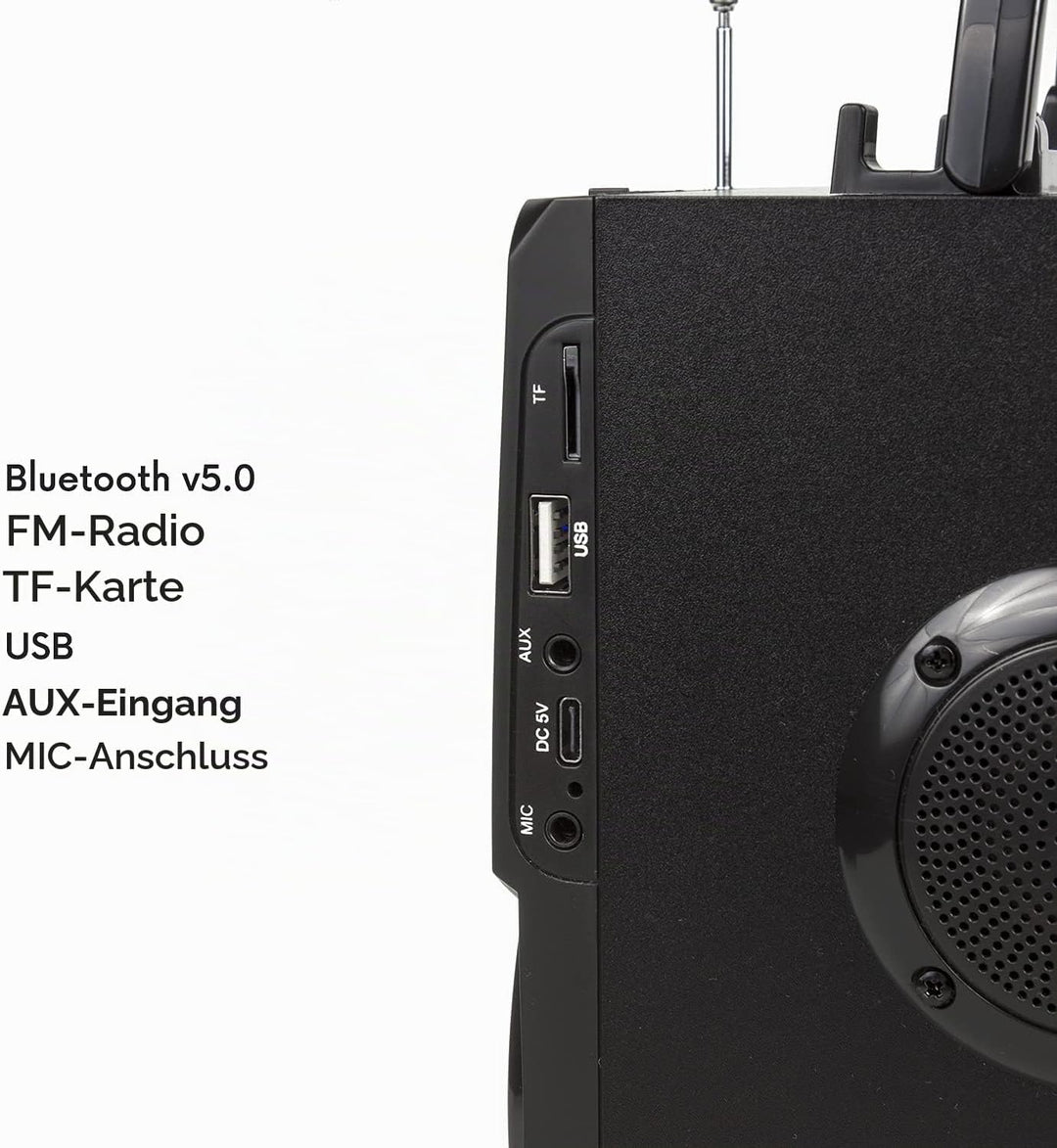 Audiocore AC730 Tragbarer Bluetooth-Lautsprecher Kabellos 11W Ausgangleistung/Radio/SD/MMC/Aux-In/US