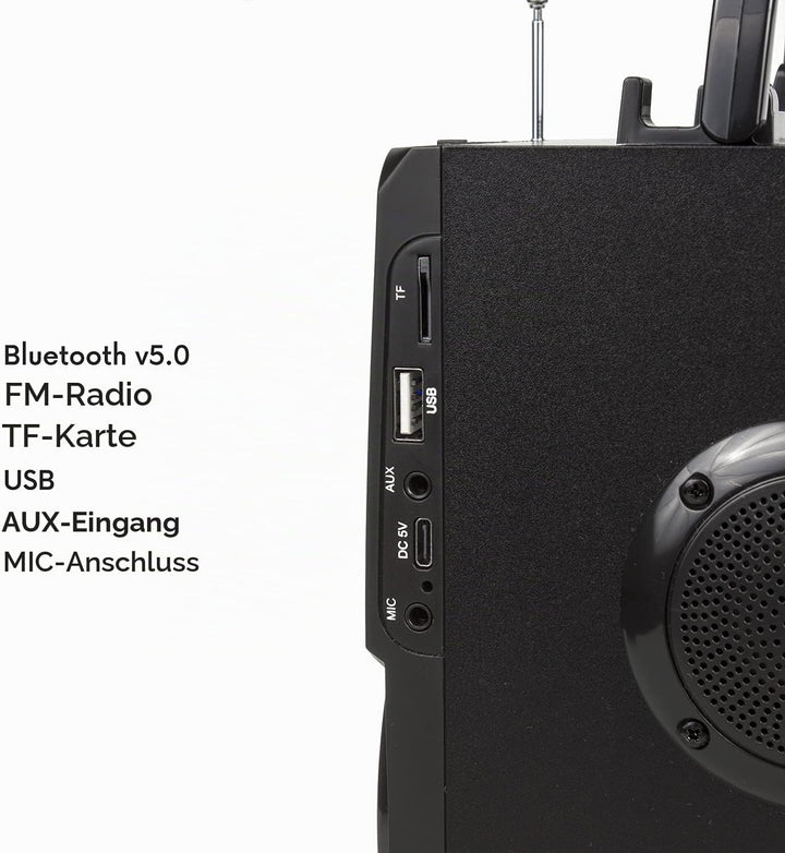 Audiocore AC730 Tragbarer Bluetooth-Lautsprecher Kabellos 11W Ausgangleistung/Radio/SD/MMC/Aux-In/US