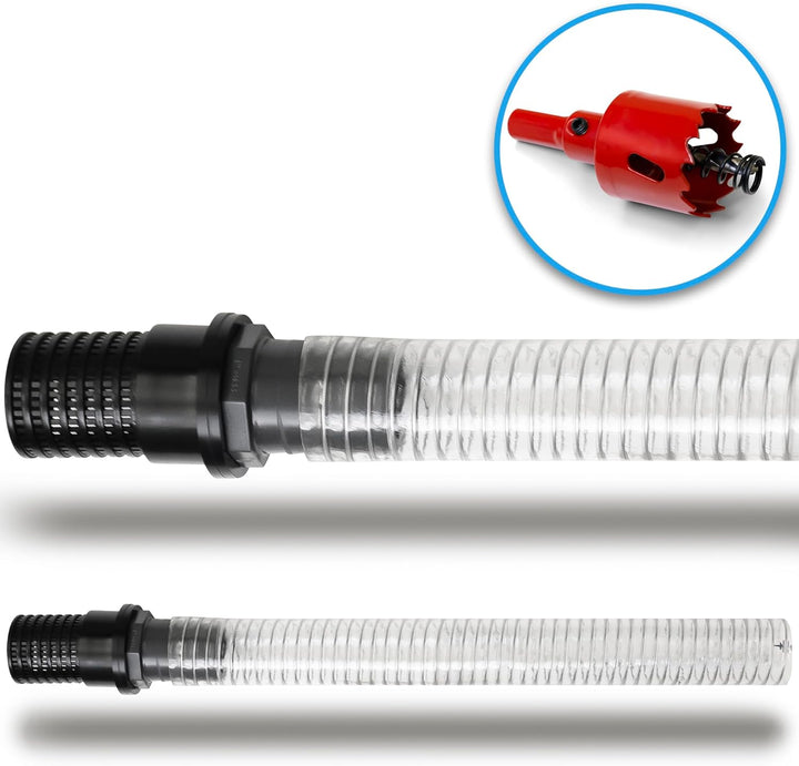 YourCasa Regensammler [Downpipe] mit Verbindungsschlauch 30cm &amp; Regentonnendurchführung - Überlaufst