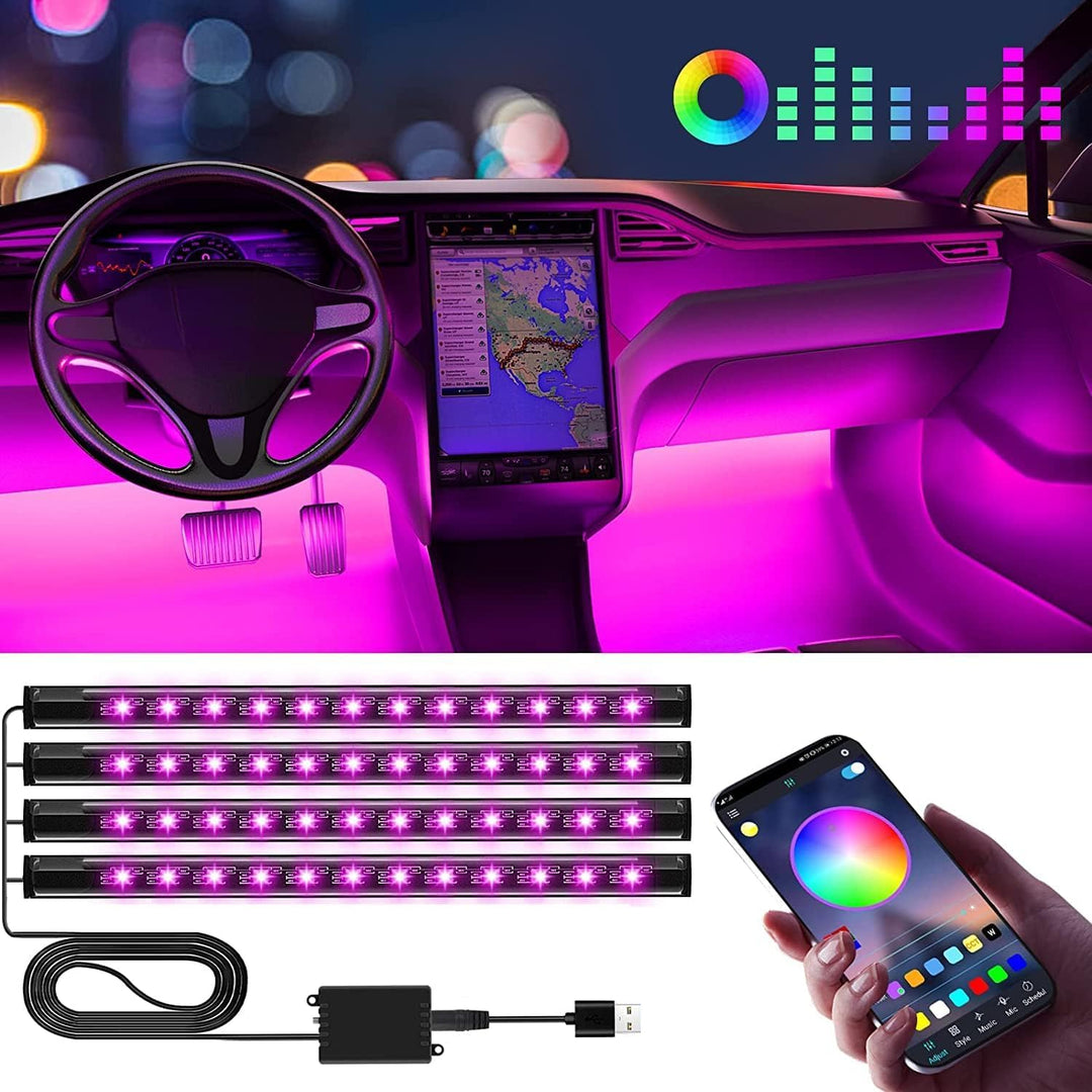 Winzwon LED Innenbeleuchtung Auto, Geschenke für Männer Frauen, Auto Zubehör LED Strip Innenraumbele
