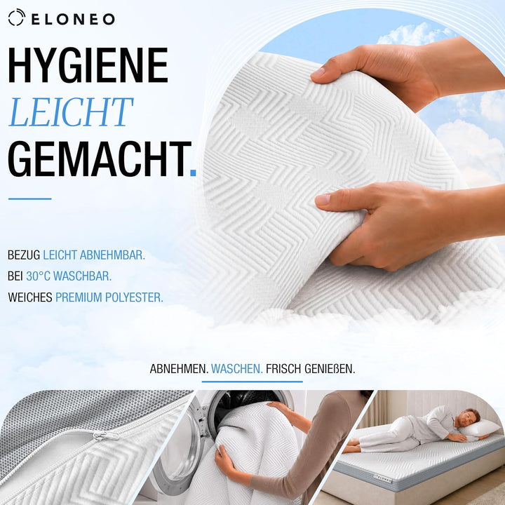 maxVitalis Viscoelastischer Matratzen Topper 90x190cm, Matratzentopper mit Memory Foam Effekt, 4 cm