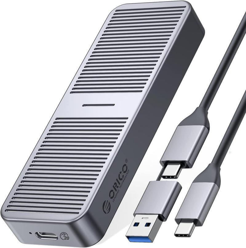 ORICO M.2 NVMe SSD Gehäuse 20 Gbps NVMe Case auf USB C 3.2 Gen2X2, Aluminium Externer Adapter für M2