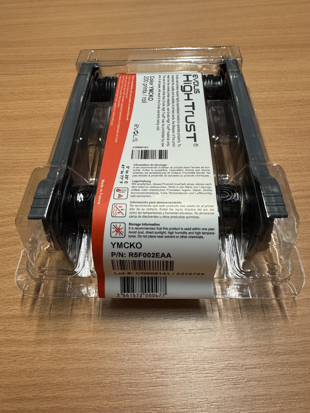 Evolis R5F002EAA Druckband, Schwarz, Blau, Rot, Gelb