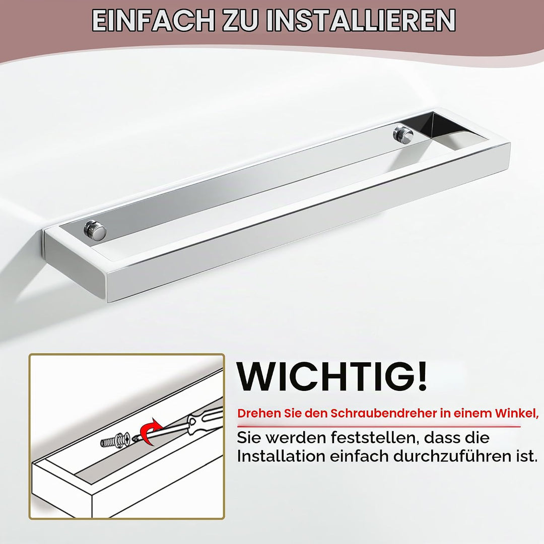 SAYAYO Handtuchhalter Ohne Bohren 30CM Handtuchstange Ohne Bohren Selbstklebend oder Zum Bohren Poli