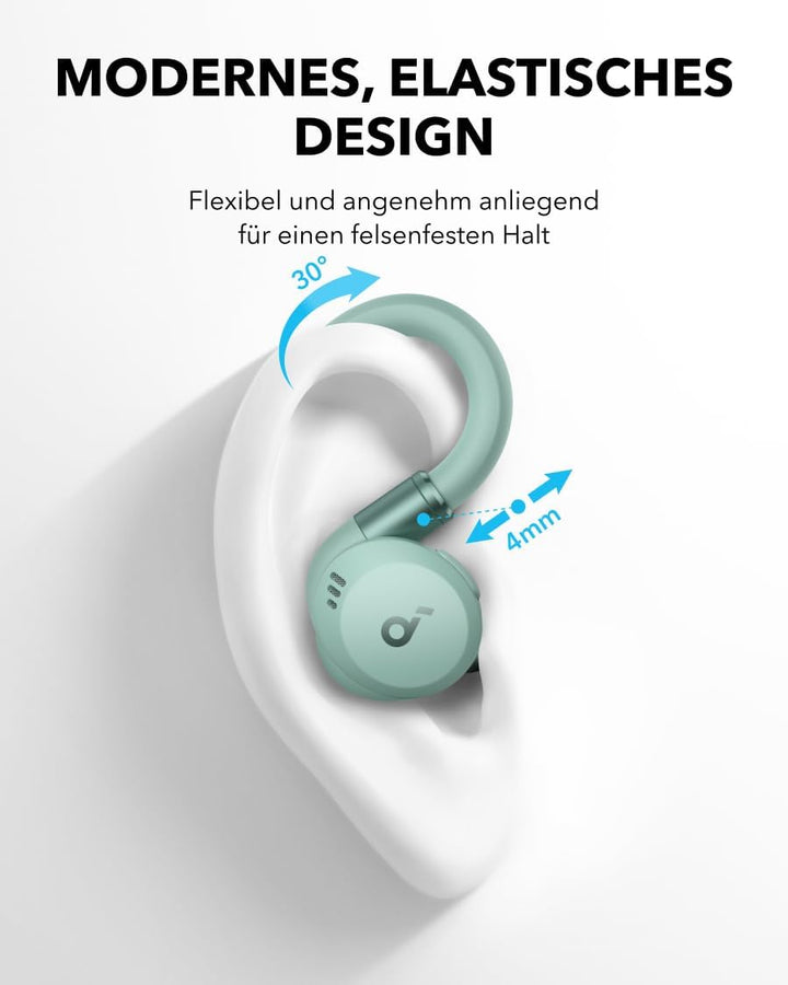 soundcore von Anker Sport X20, kabellose Workout Kopfhörer, drehbare und ausziehbare Ohrhaken, Geräu