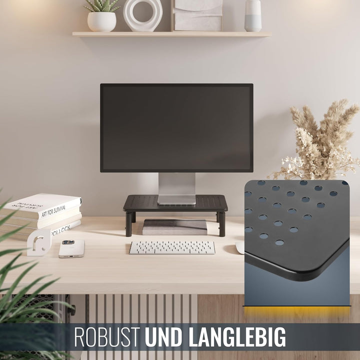 RICOO Monitor Schreibtischaufsatz Schreibtisch Aufsatzregal Höhenverstellbar Ständer für Computermon