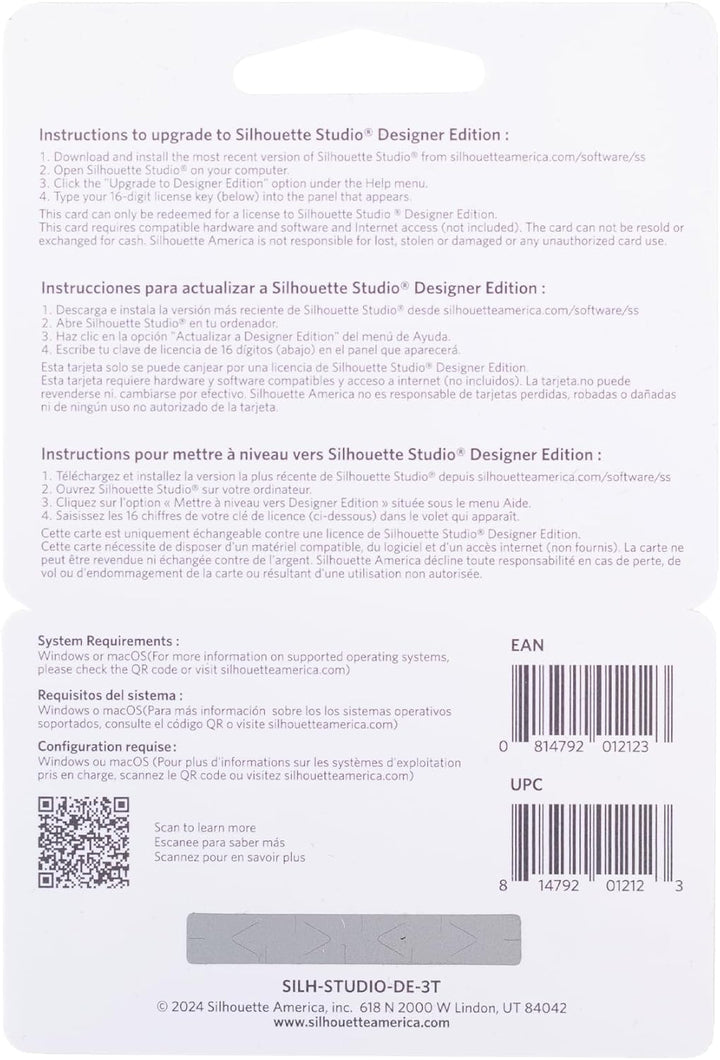 Silhouette America SILH-STUDIO-DE-3T Studio Designer Edition Upgrade