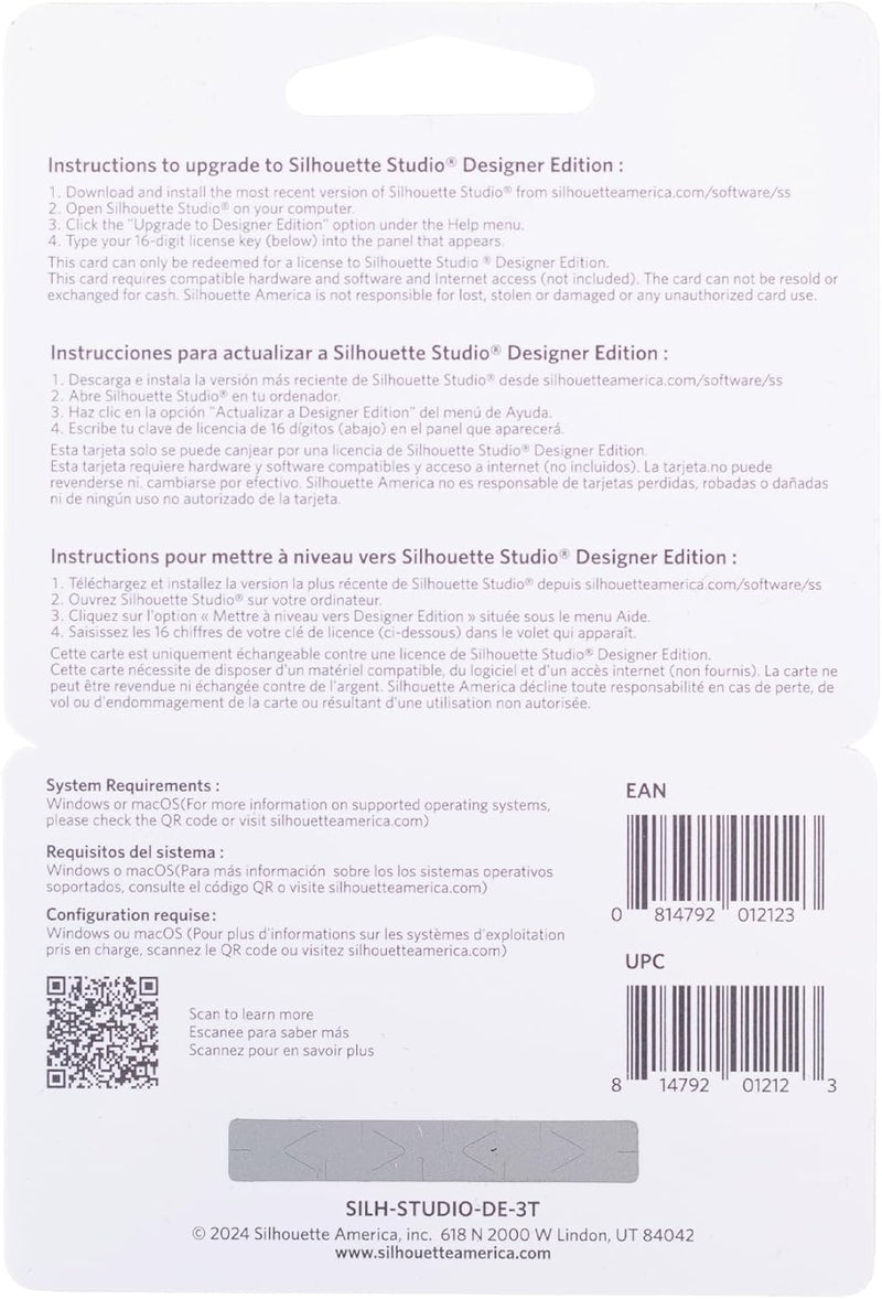Silhouette America SILH-STUDIO-DE-3T Studio Designer Edition Upgrade