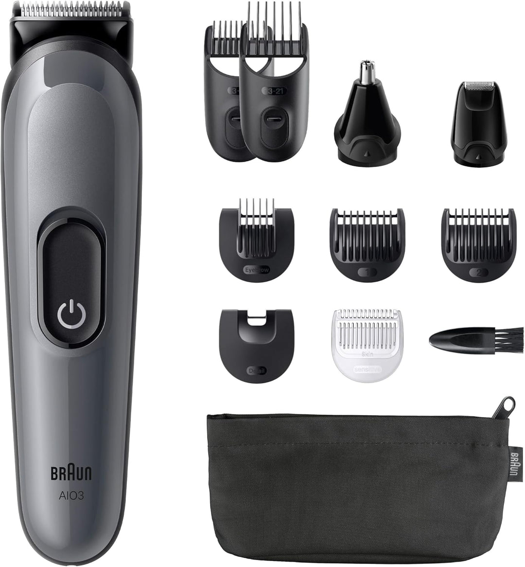Braun All-in-One Trimmer-Set 3, 11-in-1 Multigroom, Barttrimmer, Nasenhaartrimmer, Haarschneidemasch