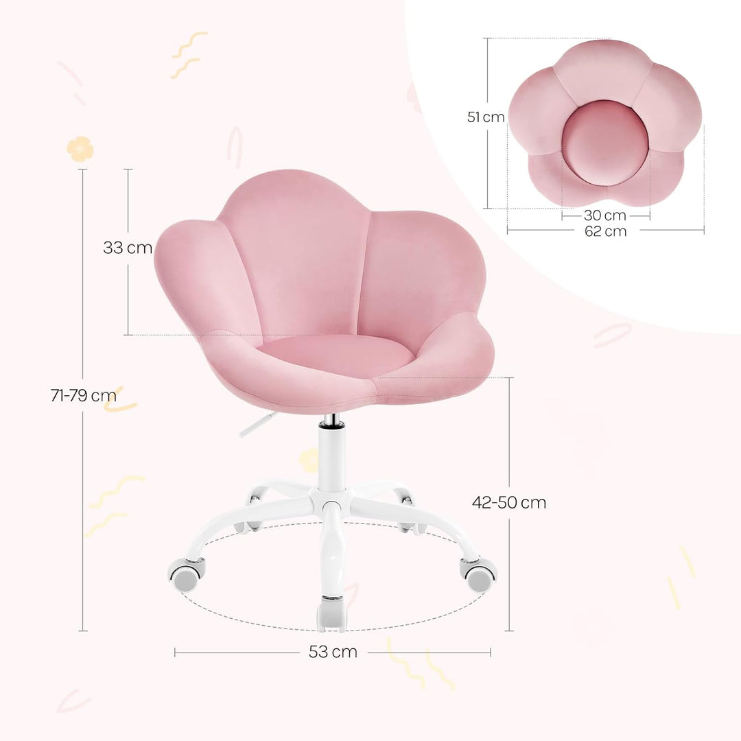 WOLTU Kinder Schreibtischstuhl, Schminktisch Stuhl, Bürostuhl, ergonomisch, höhenverstellbar, Samt,