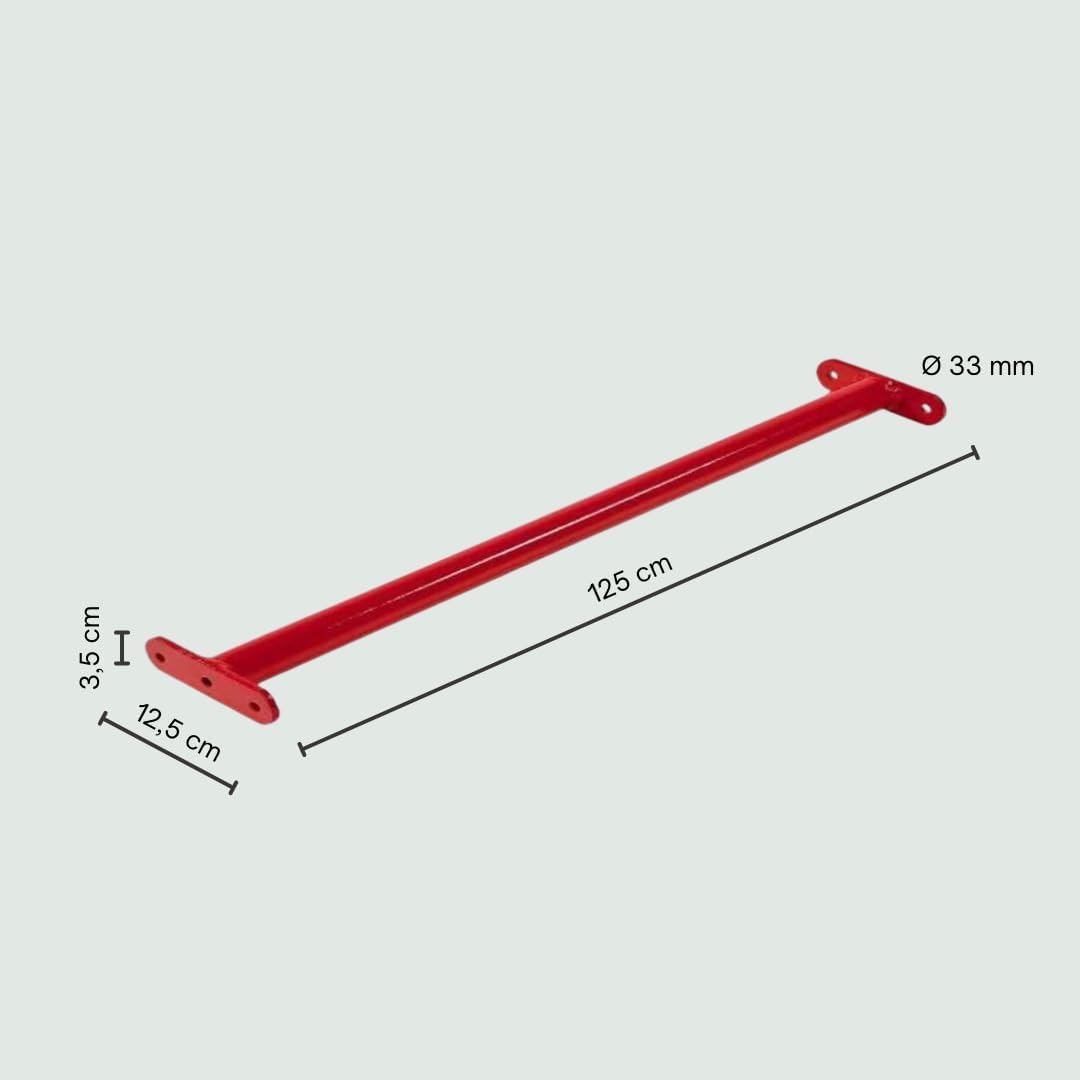 h2i Kinder Reckstange Turnstange Klimmzugstange 90 oder 125 cm lang/Farbe rot - gün - edelstahl