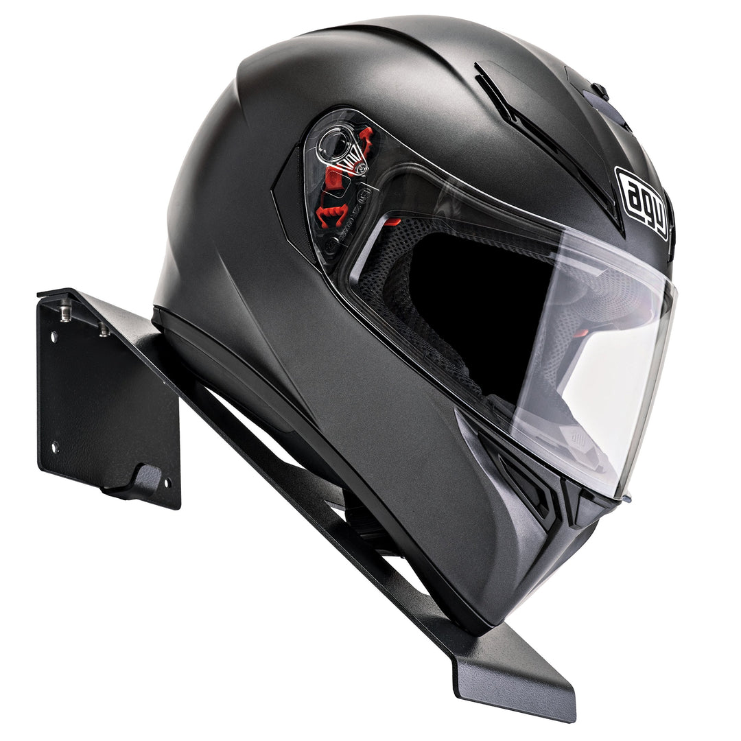 Helmhalterung | Für Motorrad Halter Regal Rack Lagerung Fixierung | Berg an der Wand | Schwarz, Schw