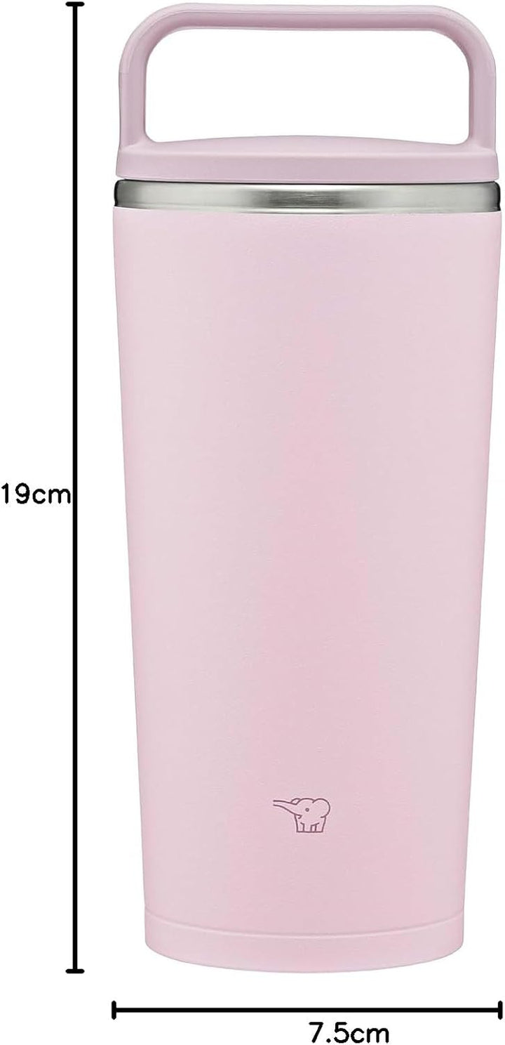 Zojiri SX-JS30-PM Mahoobin Becher mit Griff, spülmaschinenfest, nahtlos, 2er-Set, Dusty Pink, 2 Stüc