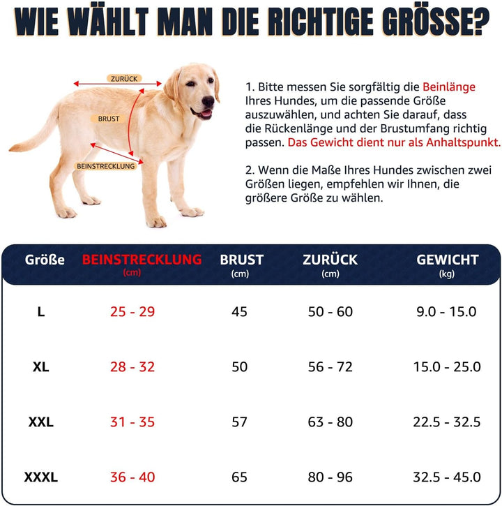 SlowTon Hundetragegeschirr für grosse Hunde - Vollkörper-Hundsitztrage mit verstellbaren Gurten und