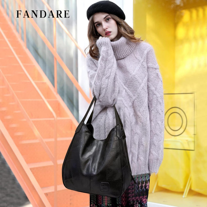 FANDARE Modische Damenhandtasche, wasserdicht, Umhängetasche, Schultertasche, PU-Leder, für Reisen,