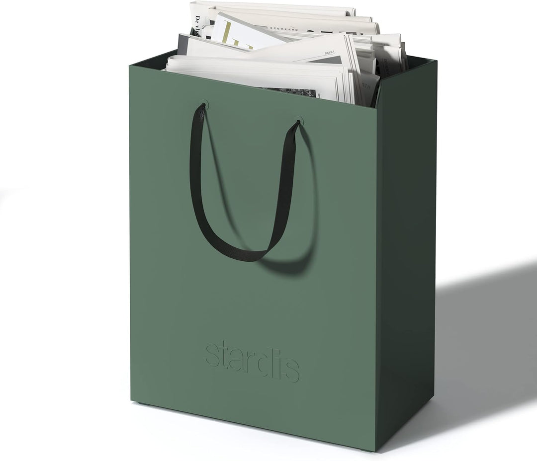 binbox Design Papierkorb eckig stylischer Papiereimer mit Tragegriffen für Büro Office Kunststoff Mü