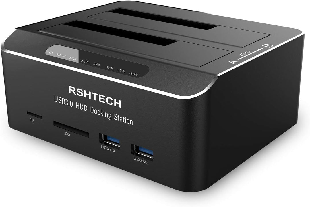 Dualschacht Festplatten Docking Station, RSHTECH USB 3.0 Aluminium Festplatten Dockingstation Offlin