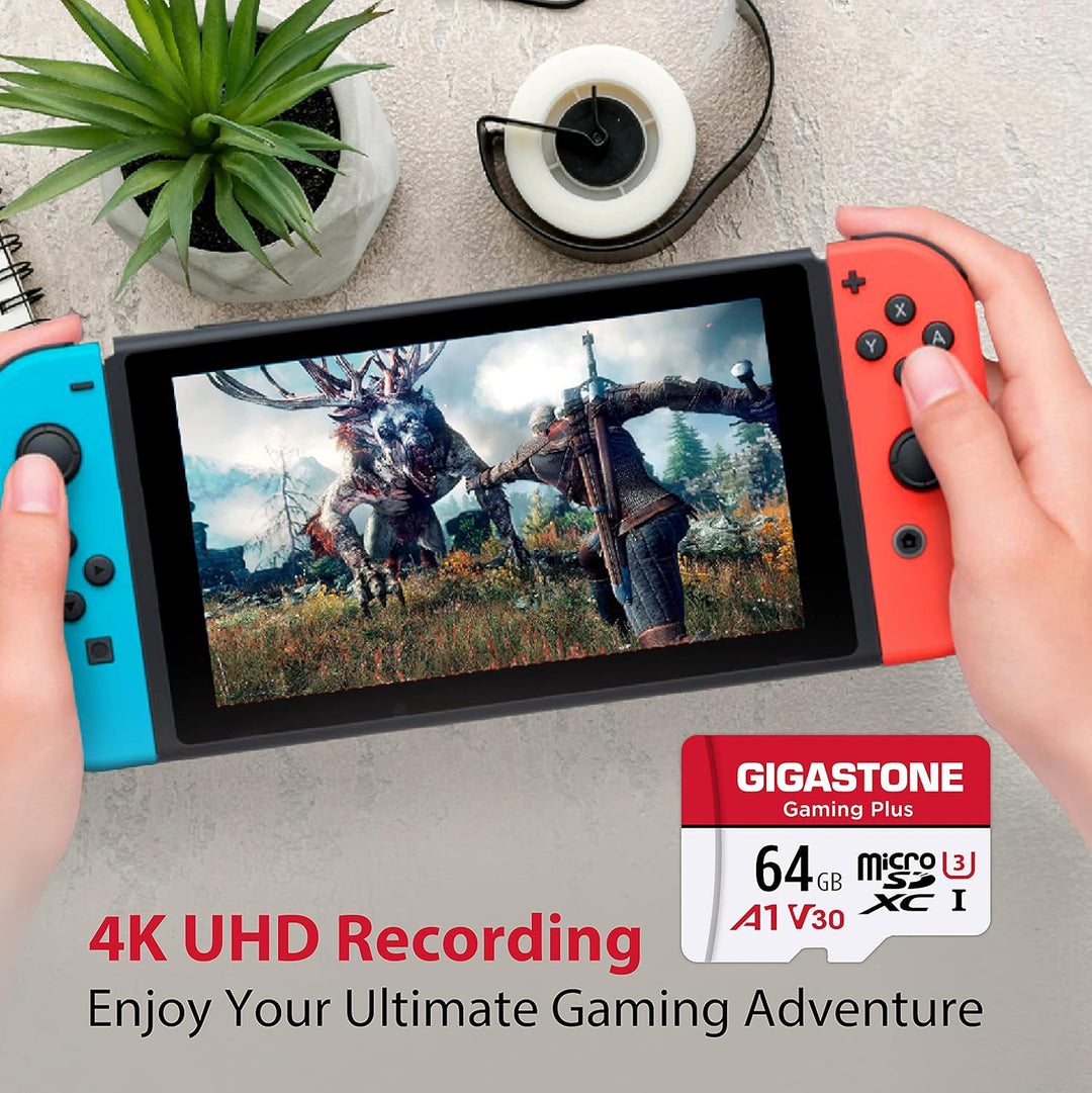Gigastone Speicherkarte, 64 GB, 2 Karten, Gaming Plus Serie, Lesegeschwindigkeit bis zu 95 MB/s, A1