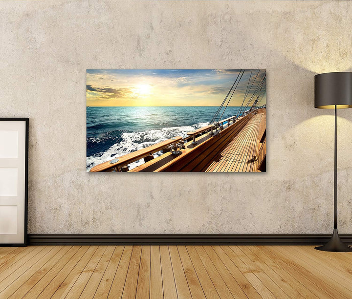 islandburner Bild auf Leinwand Segelboot Im Roten Meer Bei Sonnenuntergang Bilder Wandbilder Poster