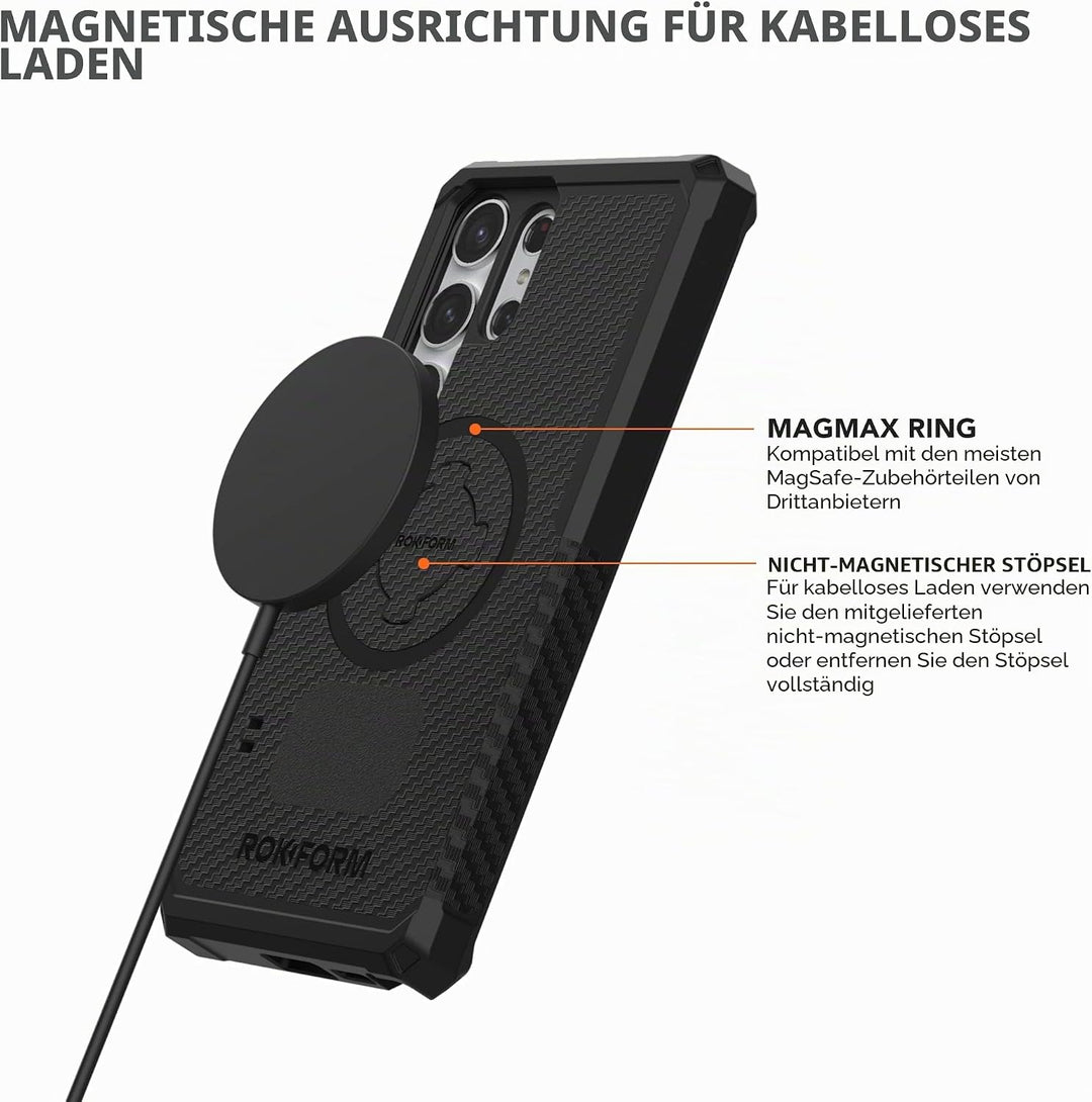 Rokform - Galaxy S23 Ultra Hülle, Rugged Series, Samsung Schutzhülle mit RokLock Twist Lock, Fallget