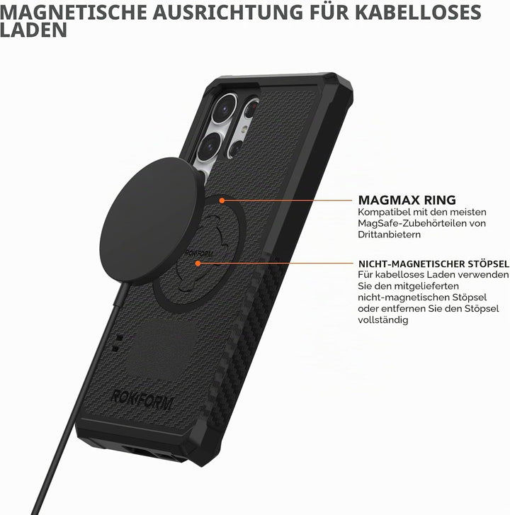 Rokform - Galaxy S23 Ultra Hülle, Rugged Series, Samsung Schutzhülle mit RokLock Twist Lock, Fallget