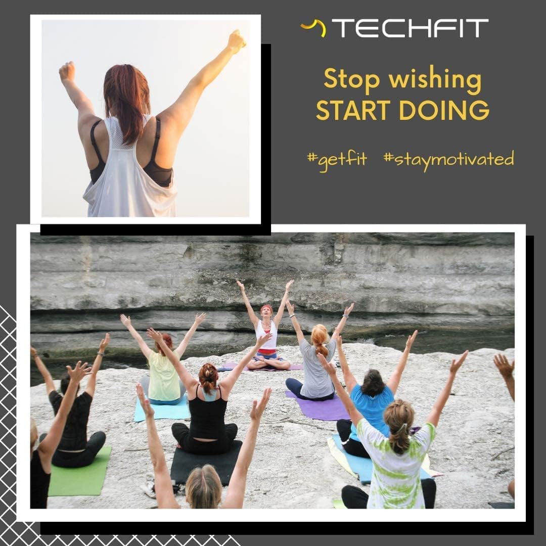 TechFit Yogamatte Rutschfest für das Fitnessstudio zu Hause - Pilates Matte für das Heimtraining, Yo