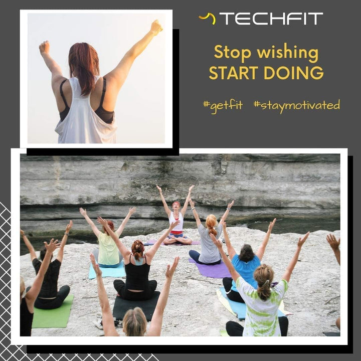 TechFit Yogamatte Rutschfest für das Fitnessstudio zu Hause - Pilates Matte für das Heimtraining, Yo