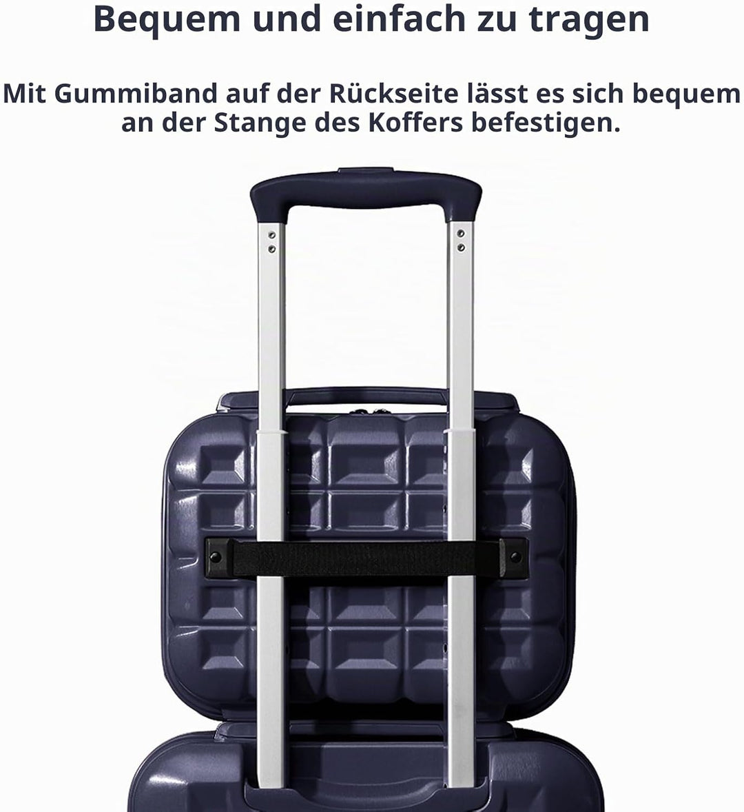 KONO Gepäck-Sets Kofferset 2 Teilig Mittelgross Koffer mit Beautycase (62cm+Kosmetikkoffer, Dunkelbl