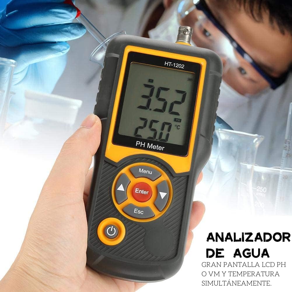 Digital pH Messgerät HT-1202 Digitaler Wassertester, Hochpräziser Wasserqualitätstester PH mV Tester