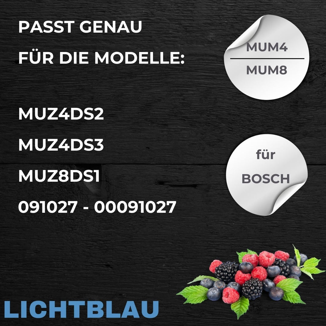 LICHTBLAU 2er Set Mitnehmer für Bosch Küchenmaschine MUM4 & MUM8 I Durchlaufschnitzler Ersatzteil pa