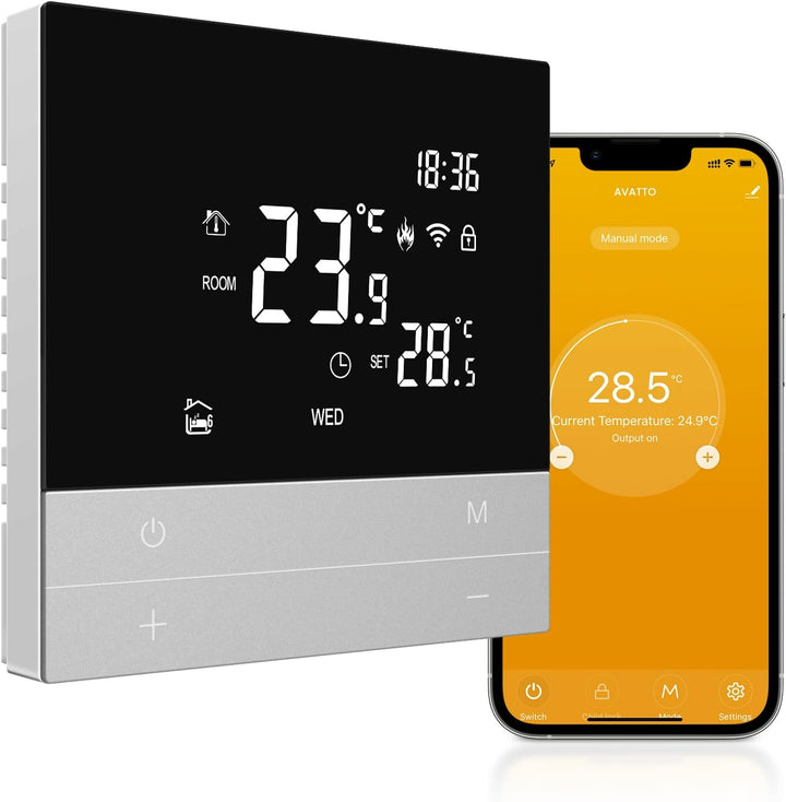 AVATTO Thermostat für Wasser Fussbodenheizung Stellantrieb Smart WiFi Thermostat Programmierbar Raum