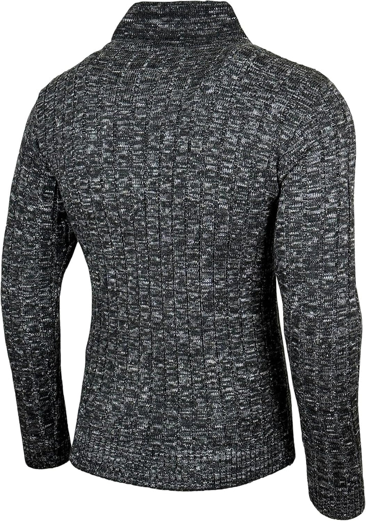 Herren Grobstrick Pullover Strickpullover Stehkragen Winter-Freizeit-Jacke Muster Design Meliert Swe