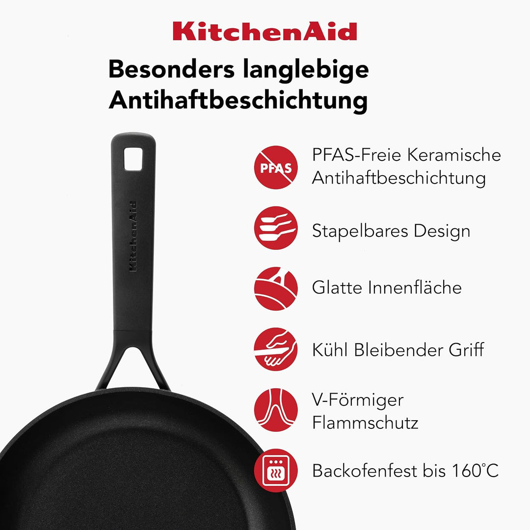 KitchenAid Classic Forged Bratpfanne (30cm), hart anodisiert, PFAS-freie gesunde keramische Antihaft